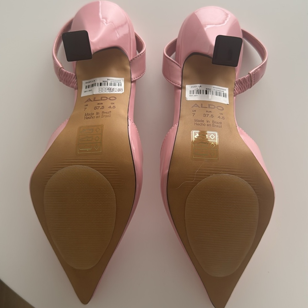 ALDO Women's Pink Slingback Heels - Picture 3 of 5